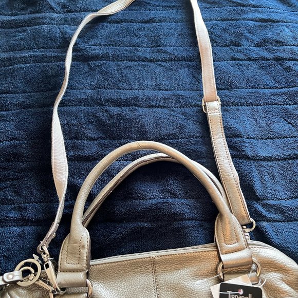 Tignanello Gunmetal Large Leather Satchel - Picture 4 of 6